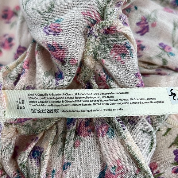 Free People Women's Adella Printed Mini Slip Dress large - Picture 14 of 15